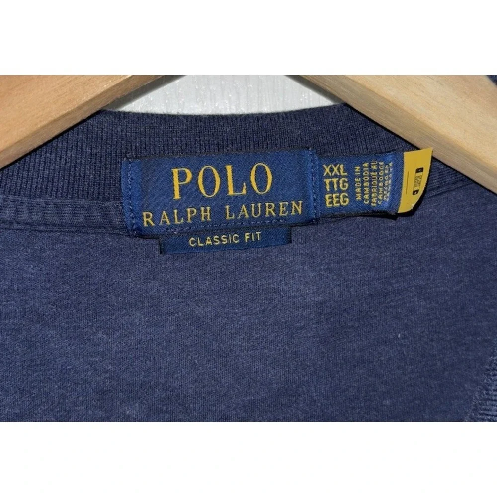 Polo Ralph Lauren Mens XXL Classic Fit Navy Blue Soft Cotton Pony Polo Shirt 2XL